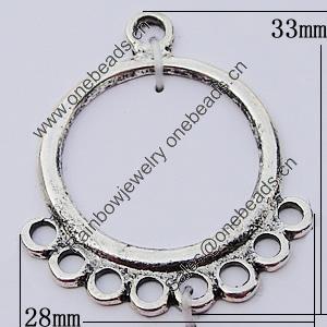 Connectors, Zinc Alloy Jewelry Findings, 28x33mm, Sold by Bag