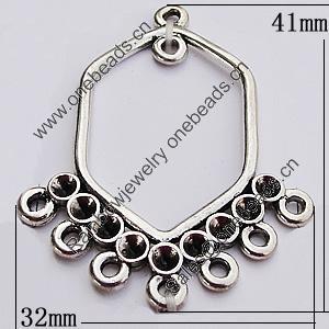 Connectors, Zinc Alloy Jewelry Findings, 32x41mm, Sold by Bag