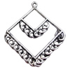 Pendant, Zinc Alloy Jewelry Findings, Diamond 41x46mm, Sold by Bag