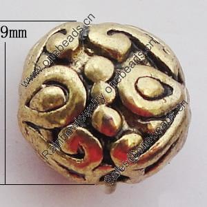 Beads, Zinc Alloy Jewelry Findings, 9x9mm Hole:1mm, Sold by Bag