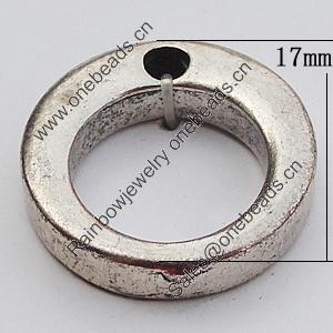 Pendant, Zinc Alloy Jewelry Findings, Donut 17mm, Sold by Bag