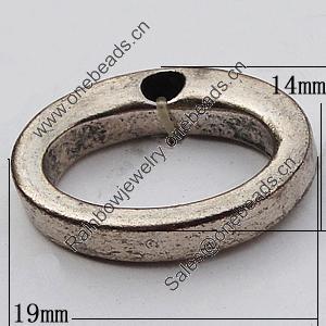Pendant, Zinc Alloy Jewelry Findings, Flat Oval 19x14mm, Sold by Bag