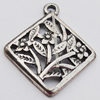 Pendant, Zinc Alloy Jewelry Findings, Diamond 21x24mm, Sold by Bag