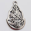 Pendant, Zinc Alloy Jewelry Findings, Leaf 18x30mm, Sold by Bag