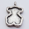 Pendant, Zinc Alloy Jewelry Findings, Bear 18x27mm, Sold by Bag