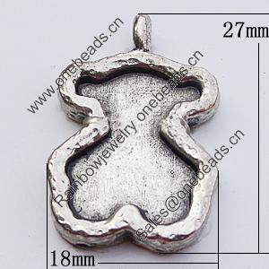 Pendant, Zinc Alloy Jewelry Findings, Bear 18x27mm, Sold by Bag