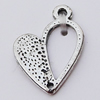 Pendant, Zinc Alloy Jewelry Findings, Heart 10x14mm, Sold by Bag