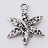 Pendant, Zinc Alloy Jewelry Findings, Flower 15x20mm, Sold by Bag