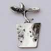Pendant, Zinc Alloy Jewelry Findings, Flower 13x26mm, Sold by Bag