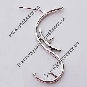 Zinc Alloy Earrings Jewelry Findings Lead-free, 13x31mm, Sold by Bag