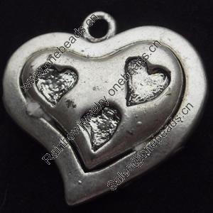 Pendant, Zinc Alloy Jewelry Findings, 24mm, Sold by Bag