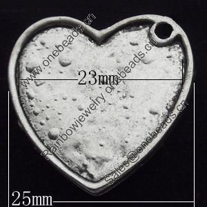Pendant, Zinc Alloy Jewelry Findings, O:25mm I:23mm, Sold by Bag