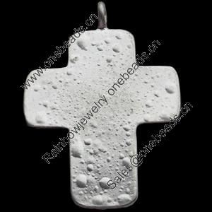 Pendant, Zinc Alloy Jewelry Findings, Cross, 33x44mm, Sold by Bag