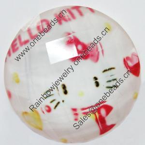 Resin Cabochons, No-Hole Jewelry findings, Faceted Round, 30mm, Sold by Bag