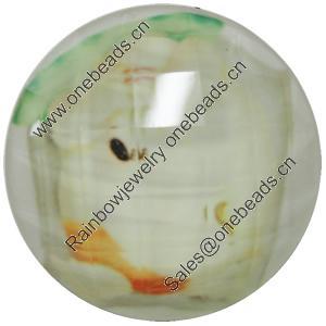 Resin Cabochons, No-Hole Jewelry findings, Faceted Round, 30mm, Sold by Bag