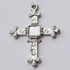 Pendant, Zinc Alloy Jewelry Findings, Cross 20x27mm, Sold by Bag