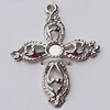 Pendant, Zinc Alloy Jewelry Findings, Cross 23x29mm, Sold by Bag