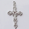 Pendant, Zinc Alloy Jewelry Findings, Cross 20x40mm, Sold by Bag