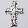 Pendant, Zinc Alloy Jewelry Findings, Cross 19x28mm, Sold by Bag