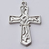 Pendant, Zinc Alloy Jewelry Findings, Cross 20x30mm, Sold by Bag