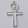 Pendant, Zinc Alloy Jewelry Findings, Cross 21x41mm, Sold by Bag