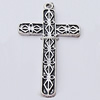 Pendant, Zinc Alloy Jewelry Findings, Cross 30x49mm, Sold by Bag