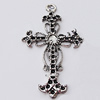 Pendant, Zinc Alloy Jewelry Findings, Cross 32x54mm, Sold by Bag