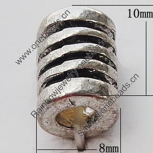 European Style Beads Zinc Alloy Jewelry Findings Lead-free, 8x10mm Hole:4mm, Sold by Bag