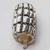 European Style Beads Zinc Alloy Jewelry Findings Lead-free, 7x11mm Hole:4mm, Sold by Bag