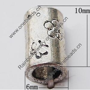 European Style Beads Zinc Alloy Jewelry Findings Lead-free, 6x10mm Hole:4mm, Sold by Bag