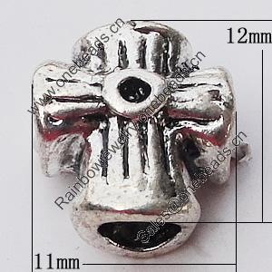 European Style Beads Zinc Alloy Jewelry Findings Lead-free, 11x12mm Hole:4.5mm, Sold by Bag