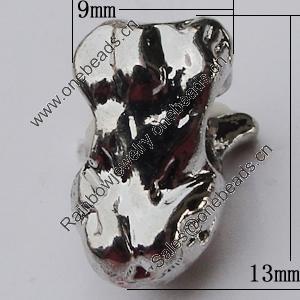 European Style Beads Zinc Alloy Jewelry Findings Lead-free, 9x13mm Hole:5mm, Sold by Bag