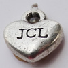 Pendant, Zinc Alloy Jewelry Findings, Heart 8x9mm, Sold by Bag