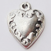 Pendant, Zinc Alloy Jewelry Findings, Heart 10x13mm, Sold by Bag
