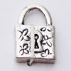 Pendant, Zinc Alloy Jewelry Findings, Lock 10x15mm, Sold by Bag