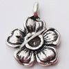 Pendant, Zinc Alloy Jewelry Findings, Flower 12x14mm, Sold by Bag