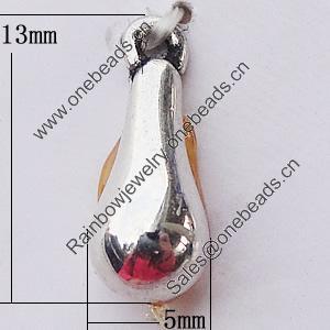 Pendant, Zinc Alloy Jewelry Findings, 5x13mm, Sold by Bag