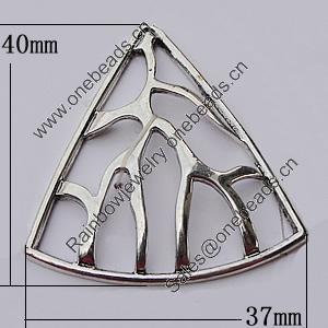 Connectors, Zinc Alloy Jewelry Findings, Triangle 37x40mm, Sold by Bag