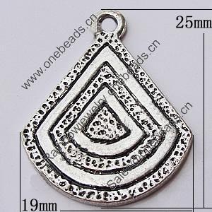 Pendant, Zinc Alloy Jewelry Findings, 19x25mm, Sold by Bag