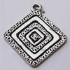 Pendant, Zinc Alloy Jewelry Findings, Diamond 22x25mm, Sold by Bag