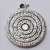 Pendant, Zinc Alloy Jewelry Findings, Flat Round 19x22mm, Sold by Bag