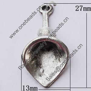 Pendant, Zinc Alloy Jewelry Findings, 13x27mm, Sold by Bag