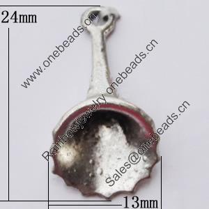 Pendant, Zinc Alloy Jewelry Findings, 13x24mm, Sold by Bag