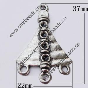 Connectors, Zinc Alloy Jewelry Findings, 22x37mm, Sold by Bag