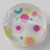 Glass Cabochons, fancy drawing, Flat Round 18mm, Sold by Bag