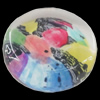 Glass Cabochons, fancy drawing, Flat Round 18mm, Sold by Bag