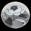 Glass Cabochons, fancy drawing, Flat Round 18mm, Sold by Bag