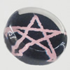 Glass Cabochons, fancy drawing, Flat Round 18mm, Sold by Bag