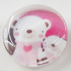 Glass Cabochons, fancy drawing, Flat Round 18mm, Sold by Bag