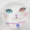 Glass Cabochons, fancy drawing, Flat Round 18mm, Sold by Bag